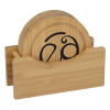 View Image 1 of 3 of Round Bamboo Coaster Set