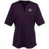 View Image 1 of 3 of Stretch Heather V-Neck Top - Ladies'