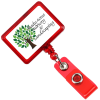 View Image 1 of 3 of Jumbo Retractable Badge Holder - 40" - Rectangle - Translucent - Label
