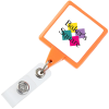 View Image 1 of 1 of Jumbo Retractable Badge Holder - 40" - Square - Neon - Label