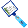 View Image 1 of 3 of Jumbo Retractable Badge Holder - 40" - Square - Translucent - Label