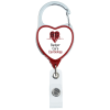 View Image 1 of 5 of Heavy Duty Clip On Retractable Badge Holder - Heart - Label