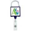View Image 1 of 4 of Heavy Duty Clip On Retractable Badge Holder - Square - Label