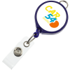 View Image 1 of 4 of Retractable Badge Holder with Lanyard Attachment - Round - Opaque - Label