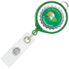 View Image 1 of 5 of Retractable Badge Holder with Lanyard Attachment - Round - Translucent - Label