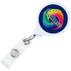 View Image 1 of 3 of Jumbo Retractable Badge Holder with Antimicrobial Additive - 40" Round - Label