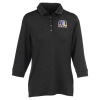 View Image 1 of 3 of Optical Heather 3/4 Sleeve Polo - Ladies' - 24 hr