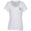 View Image 1 of 3 of Ultimate V-Neck T-Shirt - Ladies - White - Embroidered