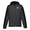 View Image 1 of 3 of Colorblock Hooded Soft Shell Jacket - Men's