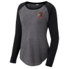 View Image 1 of 2 of Voltage Tri-Blend Wicking LS T-Shirt - Ladies' - Colorblock - Embroidered
