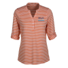 View Image 1 of 3 of Vansport Pro Riviera Stripe 3/4-Sleeve Polo - Ladies'
