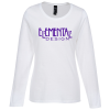 View Image 1 of 3 of Hanes Perfect-T Long Sleeve T-Shirt - Ladies' - White