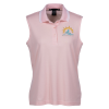 View Image 1 of 3 of CrownLux Performance Plaited Tipped Sleeveless Polo - Ladies'