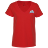 View Image 1 of 3 of District Recycled V-Neck T-Shirt - Ladies' - Embroidered