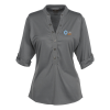 View Image 1 of 2 of OGIO Poly Interlock Stay-Cool Henley - Ladies' - 24 hr