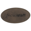 View Image 1 of 4 of Leatherette Name Badge - Oval - 1-1/2" x 3"