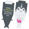 View Image 1 of 4 of Paws and Claws Magnetic Bookmark - Narwhal