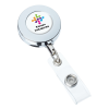 View Image 1 of 3 of Domed Metal Retractable Badge Holder with Slip Clip