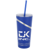 View Image 1 of 5 of Incline Vacuum Tumbler with Straw - 17 oz.