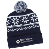 View Image 1 of 4 of Snowflake Cuffed Pom Beanie