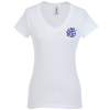 View Image 1 of 3 of Tultex Fine Jersey V-Neck T-Shirt - Ladies' - White