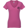 View Image 1 of 3 of Tultex Fine Jersey V-Neck T-Shirt - Ladies' - Colors