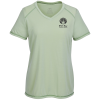 View Image 1 of 3 of Augusta Super Soft-Spun Poly V-Neck T-Shirt - Ladies'