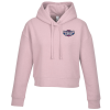 View Image 1 of 3 of Ultimate 8.3 oz. CVC Fleece Cropped Hoodie - Ladies' - Embroidered