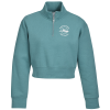 View Image 1 of 3 of Ultimate 8.3 oz. CVC Fleece Cropped 1/2-Zip Pullover - Ladies' - Screen