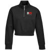 View Image 1 of 3 of Ultimate 8.3 oz. CVC Fleece Cropped 1/2-Zip Pullover - Ladies' - Embroidered