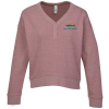 View Image 1 of 3 of District Perfect Tri Iconic Fleece V-Neck Sweatshirt - Ladies' - Embroidery