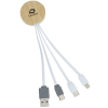 View Image 1 of 4 of Bamboo Accent Duo Charging Cable - Round