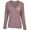 View Image 1 of 3 of Optimal Tri-Blend Long Sleeve V-Neck T-Shirt - Ladies'