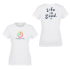 View Image 1 of 4 of Life is Good Crusher Tee - Ladies' - Full Color - White - LIG