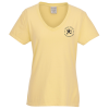View Image 1 of 3 of ComfortWash Garment-Dyed V-Neck T-Shirt - Ladies' - Screen
