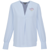 View Image 1 of 3 of Brooks Brothers Open Neck Satin Blouse - Ladies'