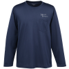 View Image 1 of 3 of Harriton Charge Snag and Soil Protect Long Sleeve Pocket T-Shirt