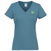 View Image 1 of 3 of Port & Company Tri-Blend V-Neck T-Shirt - Ladies' - Embroidered