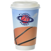 View Image 1 of 2 of Basketball Full Color Insulated Paper Cup with Lid - 16 oz.