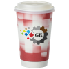 View Image 1 of 7 of Shady Checkers Full Color Insulated Paper Cup with Lid - 16 oz.