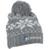 View Image 1 of 3 of Snowflake Knit Pom Beanie