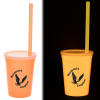 View Image 1 of 2 of Nite Glow Stadium Cup with Straw - 11 oz. - 24 hr