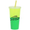 View Image 1 of 5 of Rave Mood Tumbler with Lid and Straw - 26 oz.