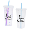 View Image 1 of 5 of Rave Rainbow Confetti Mood Tumbler with Lid and Straw - 26 oz.