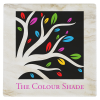 View Image 1 of 2 of Absorbent Stone Coaster - Square - Beige Marble