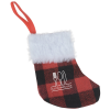 View Image 1 of 3 of Stocking Plaid Holiday Ornament