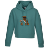 View Image 1 of 3 of Ultimate 8.3 oz. CVC Fleece Cropped Hoodie - Ladies' - Full Color