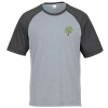 View Image 1 of 3 of Voltage Tri-Blend Wicking T-Shirt - Men's - Colorblock - Embroidered