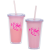 Double-Wall Color Changing Tumbler with Straw - 16 oz.