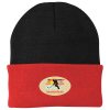 Big Cuff Knit Cap - Two Tone - Full Color Patch